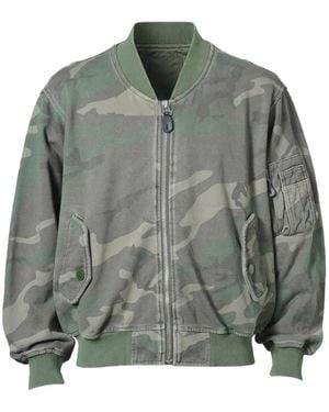 F.M.C.D. Camouflage-Print Zip-Up Bomber Jacket - Grey
