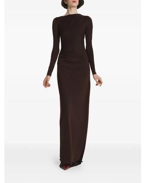 2310 STUDIO Cut-Out Ruched Maxi Dress - Brown
