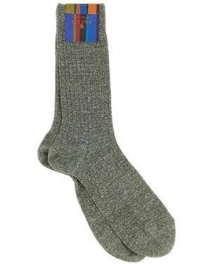 Gallo Melange Ribbed Socks - Grey