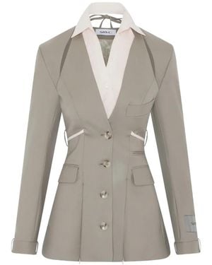 SRVC Studio Serpentine Cut-Out Tailored Jacket - Grey