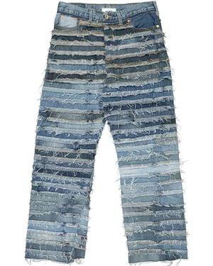Doublet Jeans Con Design A Inserti - Blu