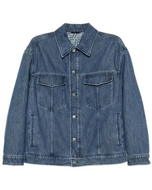 Fendi Chaqueta Vaquera Con Parche Del Logo - Azul