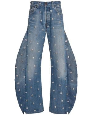 A.W.A.K.E. MODE Studded Side-Insert Jeans - Blue