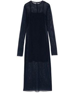 Givenchy Polka-Dot Mesh Midi Dress - Blue
