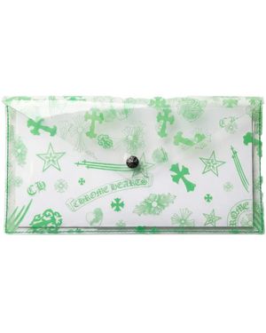 Chrome Hearts Logo-Print Transparent Pouch - Green