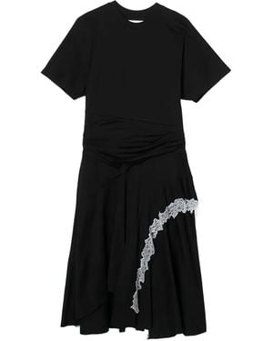 3.1 Phillip Lim Lace-Trim Panelled Midi Dress - Black
