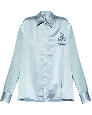 AVAVAV Logo-Embroidered Shirt - Blue