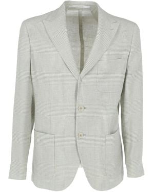 Eleventy Check-Pattern Blazer - Grey