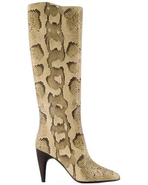 Isabel Marant Jany Snake-Effect Boots - Metallic