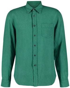 120% Lino Long-Sleeve Linen Shirt - Green