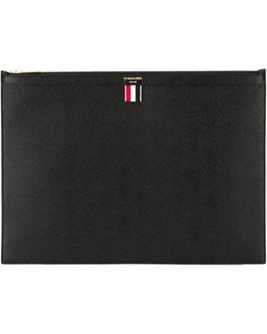 Thom Browne Leather Document Case - Black