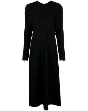 Victoria Beckham Draped Cady Midi Dress - Black