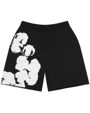 DENIM TEARS Big Cotton Wreath Shorts - Black