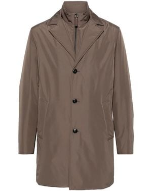 Canali Cappotto Con Design A Strati - Marrone
