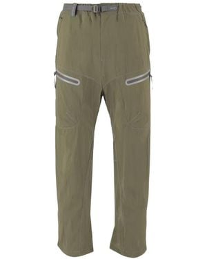 and wander ジップポケット パンツ - グリーン