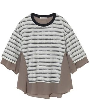 Undercover Stripe-details T-shirt - Grau