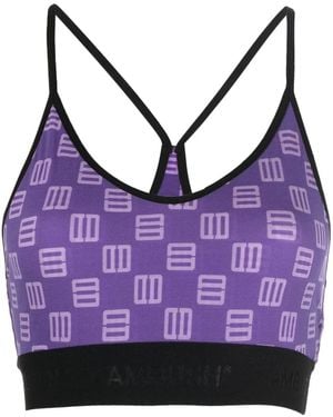 Ambush Monogram-Print Bra Top - Purple
