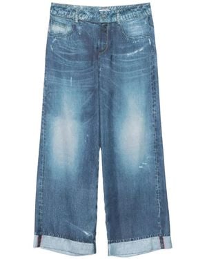 Liu Jo Jeans-Print Trousers - Blue