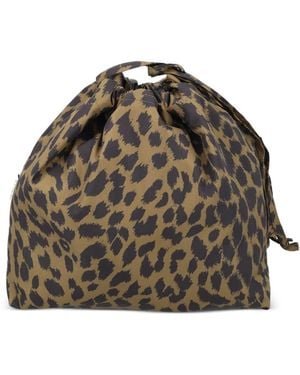 Aspesi Animal-Print Tote Bag - Brown
