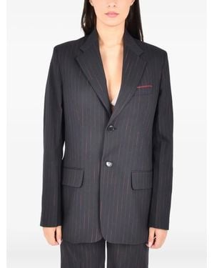Victoria Beckham Single-Breasted Pinstripe Blazer - Black