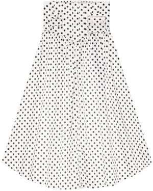 Ganni Polka Dots Long Skirt - White