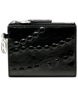 DIESEL Portefeuille À Détail Embossé - Black