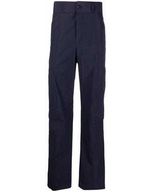 Ferragamo Multi-Pocket Seersucker Pants - Blue