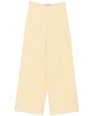 Carla G Pressed-Crease Palazzo Pants - Natural
