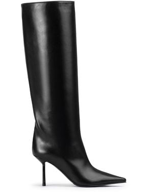 Le Silla Nappa Leather Bella Stiletto Knee Boots - Black