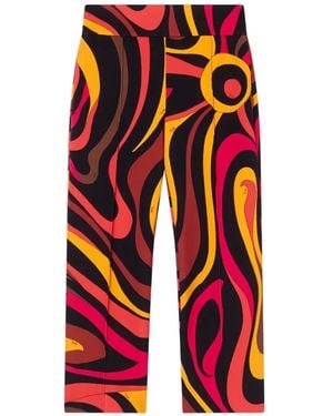 PUCCI Marmo-Print Capri Trousers - Red