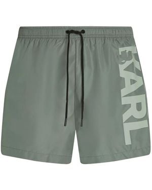 Karl Lagerfeld Short De Bain À Logo - Vert