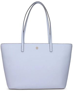 Tory Burch Logo-Detail Tote Bag - Blue