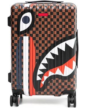 Sprayground Small Machine Francaise Check-Pattern Luggage - White