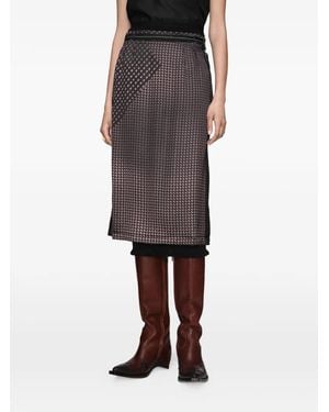 Maison Margiela Paisley-Print Four-Stitch Midi Skirt - Black