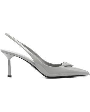 Prada 75mm slingback pointed-toe pumps - Weiß