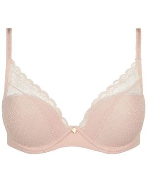 Chantelle Easyfeel Lace-Trim Mesh Bra - Pink