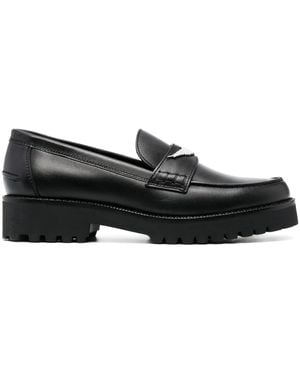 Zadig & Voltaire Mocassins En Cuir À Plaque Ailes - Noir