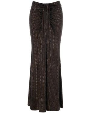VENUJA Malibu Crystal-Embellished Draped Maxi Skirt - Black