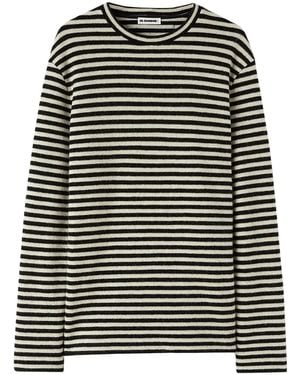 Jil Sander Striped Wool Jumper - Black