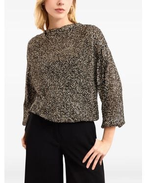 Gemy Maalouf Round Neck Blouse - Grey