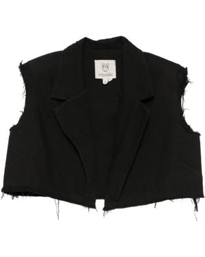 MOUTAKI Frayed-Hem Jacket - Black