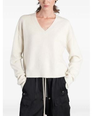 Rick Owens Jersey Con Cuello En V - Blanco