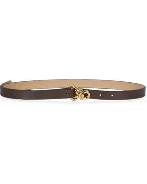 Tagliatore Knot-Detail Leather Belt - White
