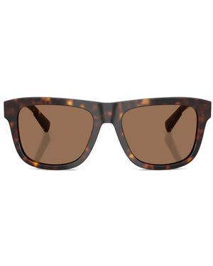 Dolce & Gabbana Tortoiseshell-Effect Square-Frame Sunglasses - Brown