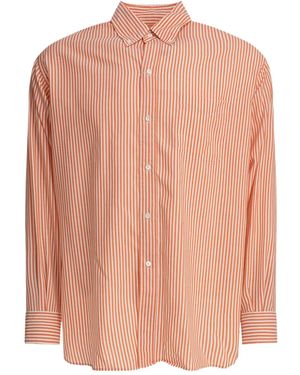 Beams Plus Striped Button-Down Shirt - Pink