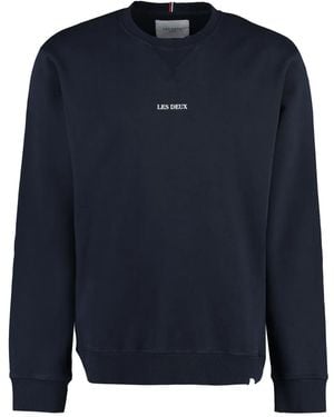 Les Deux Logo-Print Sweatshirt - Blue