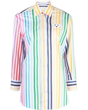 Joshua Sanders Smiley-Motif Striped Shirt - Blue