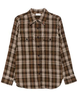 P.A.R.O.S.H. チェック スパンコール シャツ - ブラウン