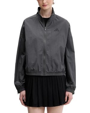 adidas City Logo-Print Zip-Up Jacket - Grey