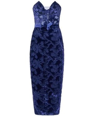 ARAFTU Vestido Con Lazo Y Motivo Floral - Azul